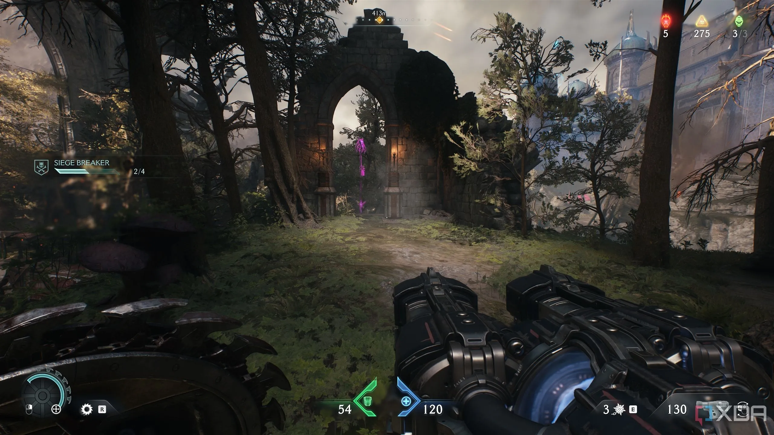 Ảnh ba chiều của thẻ chìa khóa tím bí mật trong Doom The Dark Ages