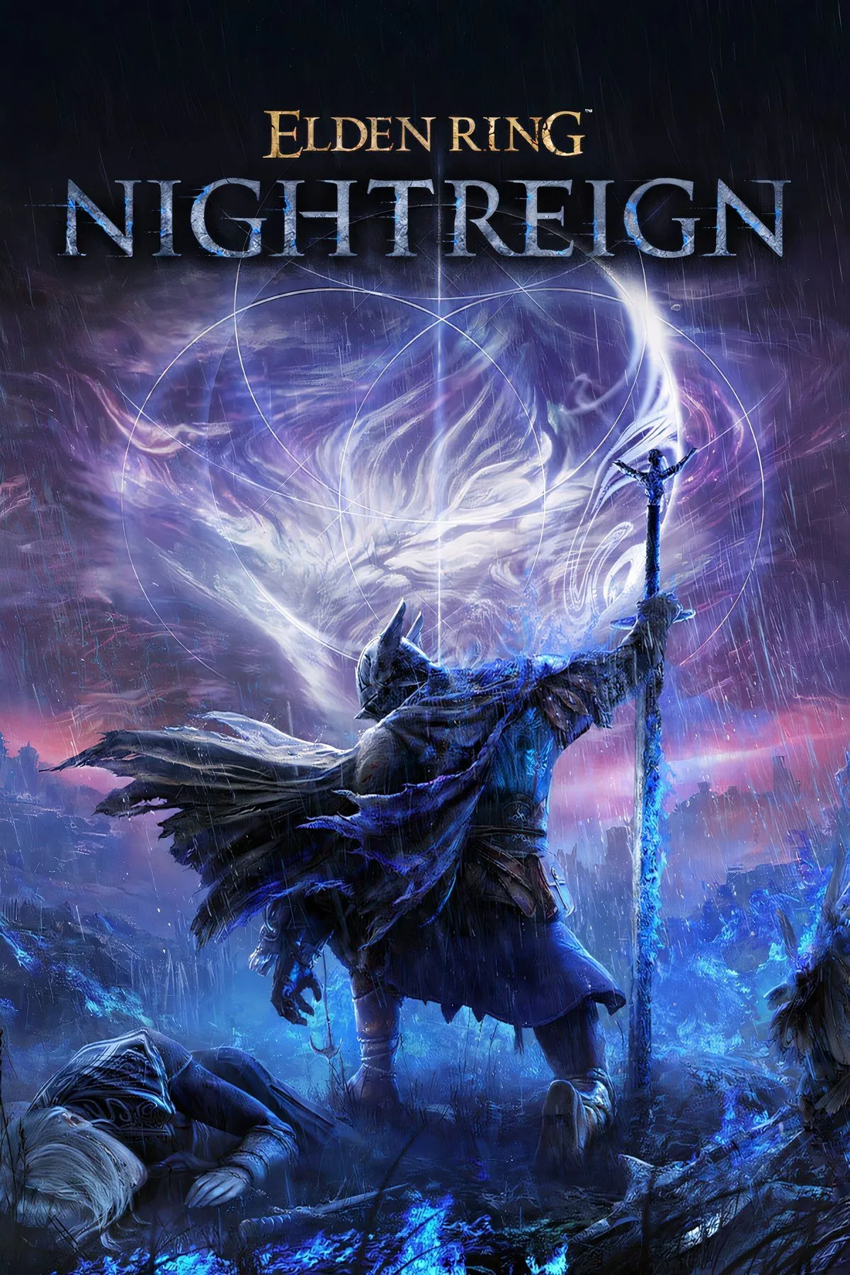 Ảnh bìa chính thức của game Elden Ring Nightreign, thể hiện phong cách đồ họa đặc trưng.