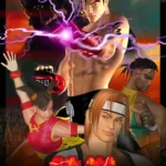 Ảnh bìa game Tekken 3 trên PlayStation 1, với các nhân vật đối kháng chính