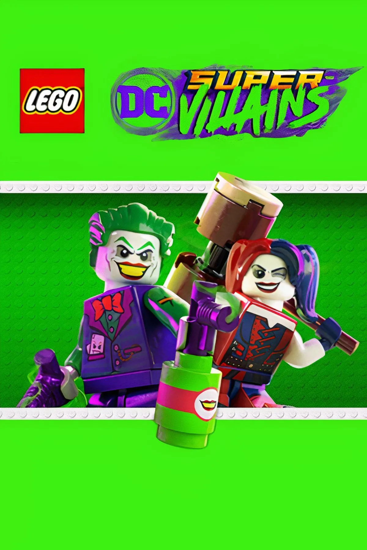 Ảnh cắt ghép minh họa các nhân vật phản diện và siêu anh hùng của DC Comics trong game LEGO DC Super-Villains.