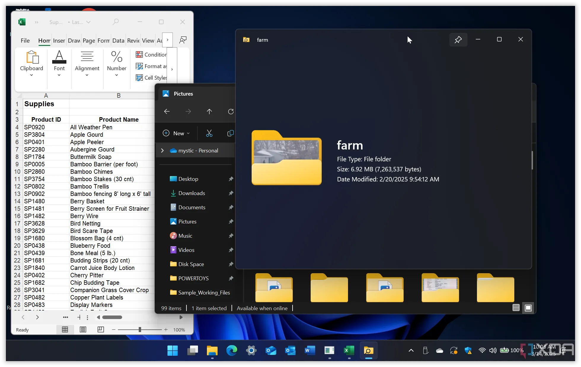 Ảnh chụp màn hình tính năng PowerToys Peek trên Windows 11, hiển thị bản xem trước file PDF trực tiếp từ File Explorer