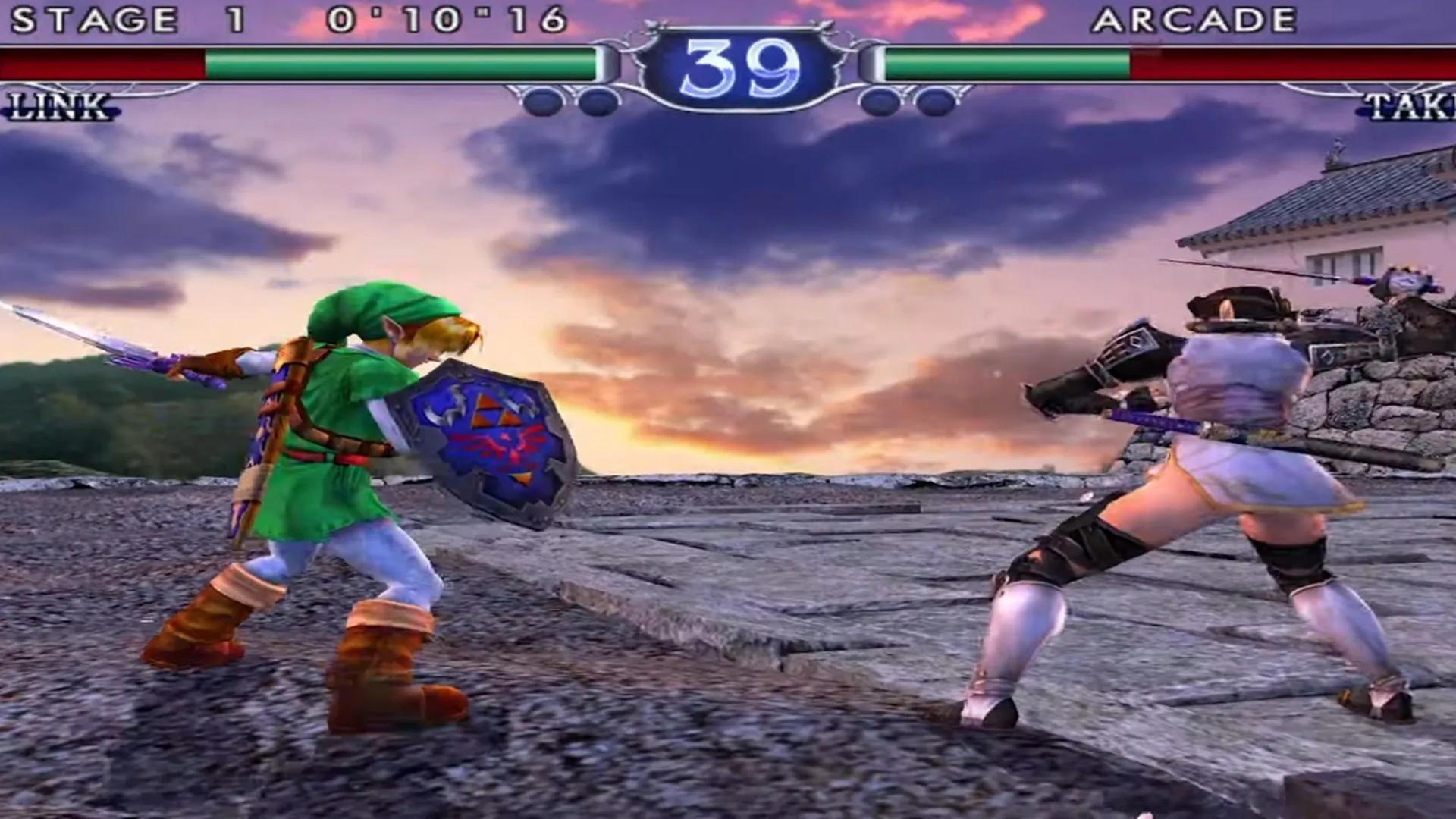Ảnh chụp màn hình từ game Soulcalibur II, minh họa lối chơi đối kháng 3D và tầm quan trọng của trải nghiệm online ổn định.