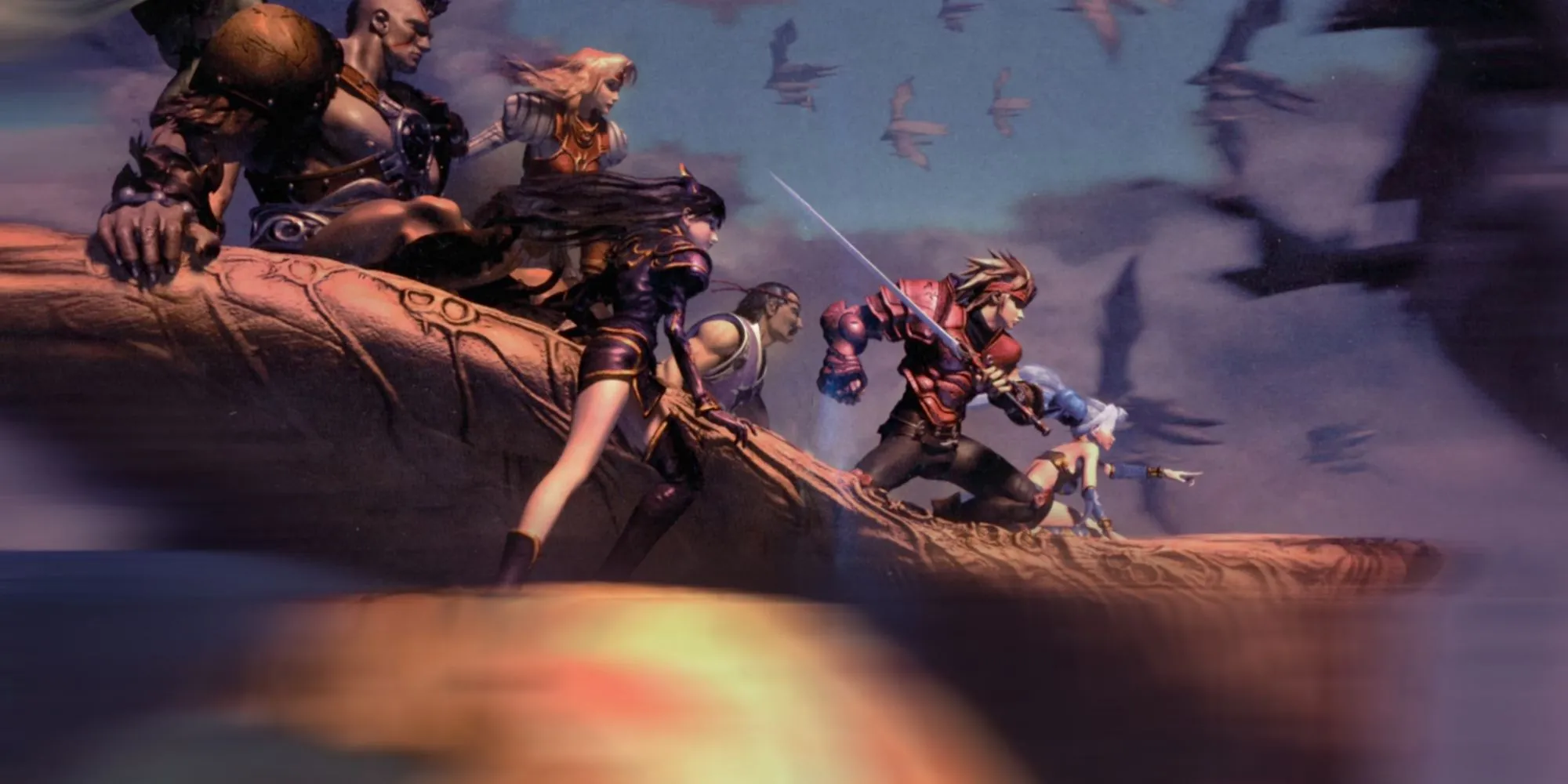 Ảnh minh họa các nhân vật chính trong game nhập vai The Legend of Dragoon trên PlayStation.