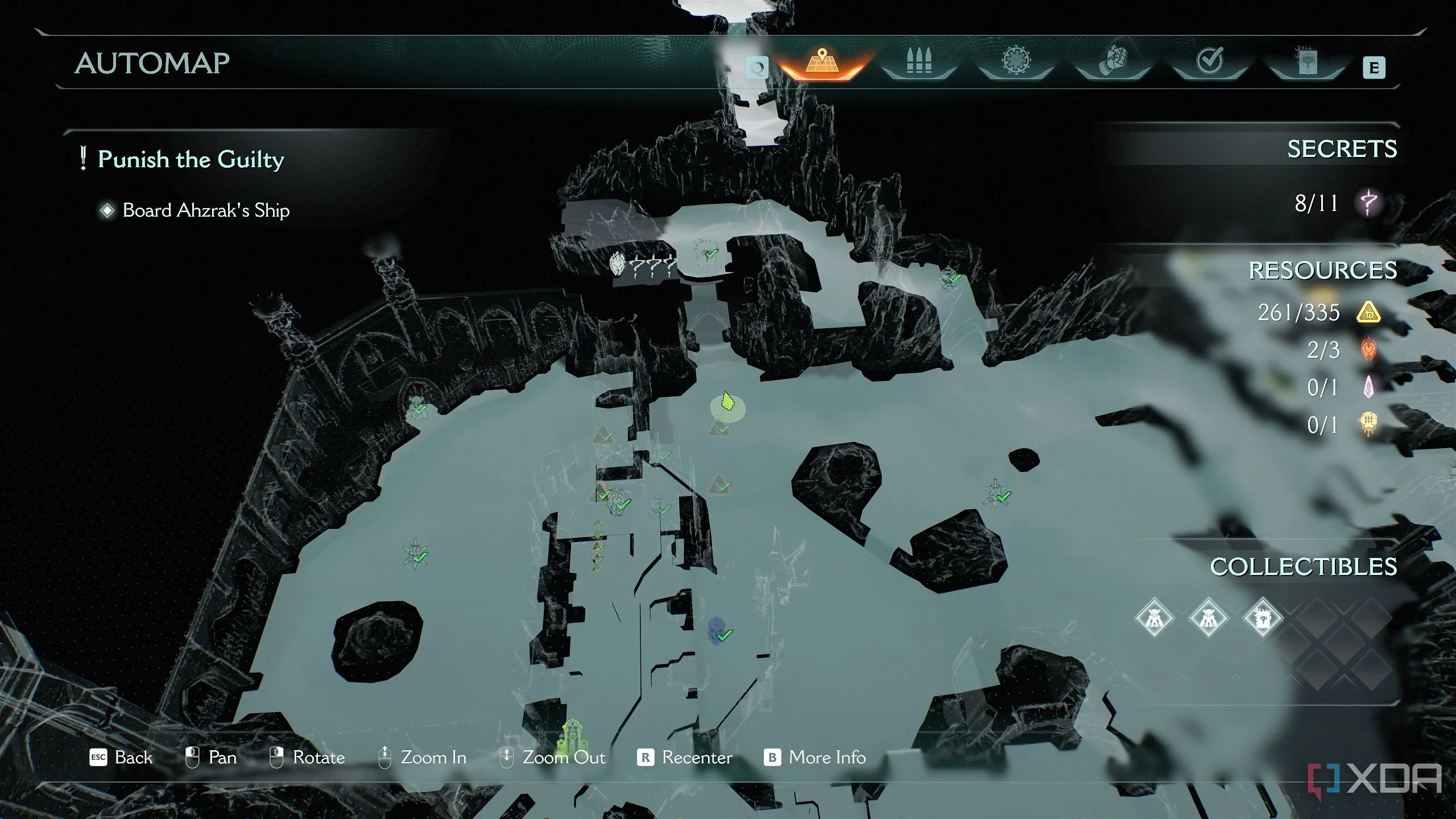 Bản đồ 3D Automap hiển thị vị trí bí mật 9 trong Chương 22 Doom: The Dark Ages.