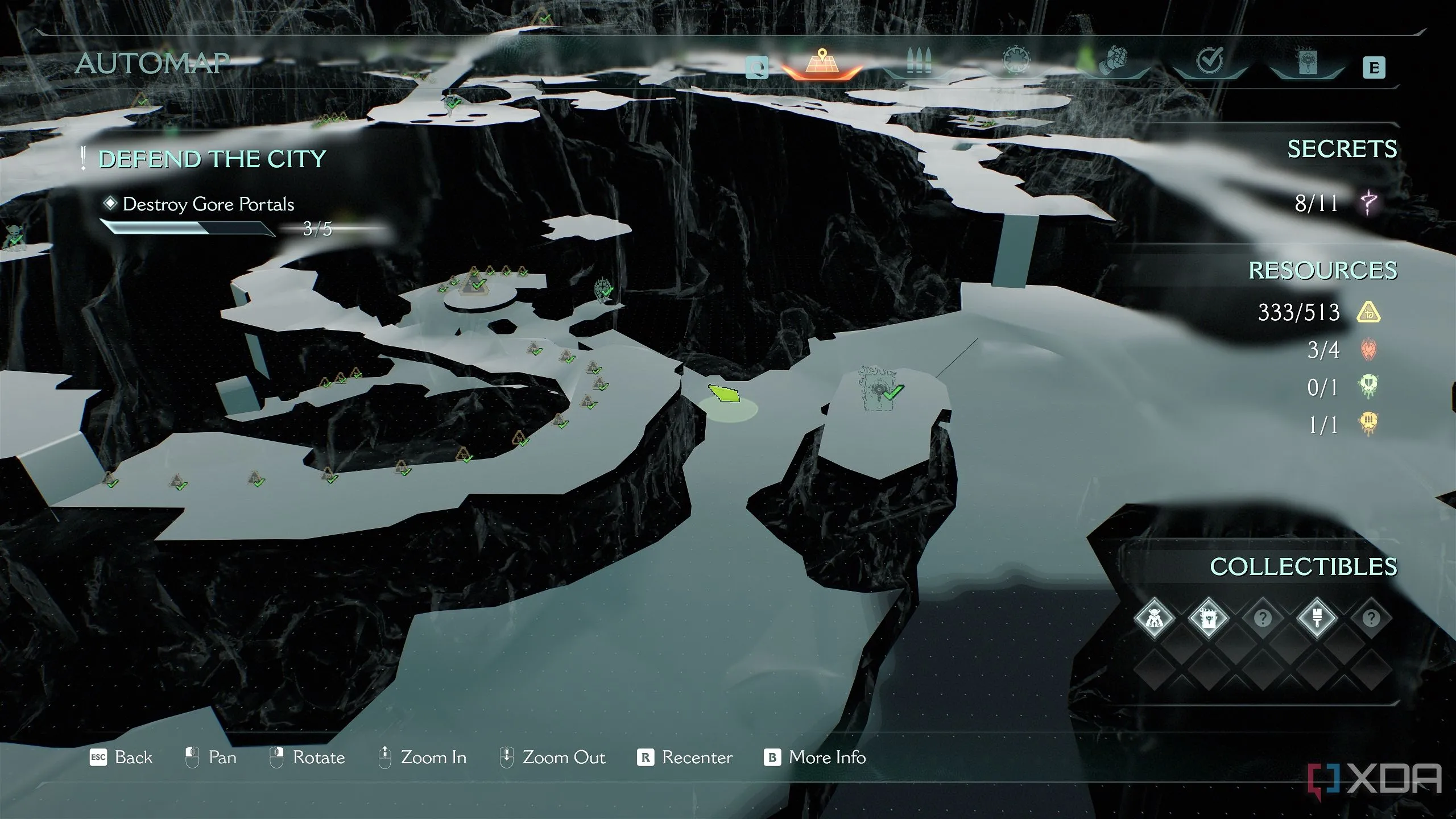 Bản đồ 3D hiển thị vị trí Khu Vực Bí Mật 7 (Secret Area 7) trong Doom The Dark Ages Chapter 6