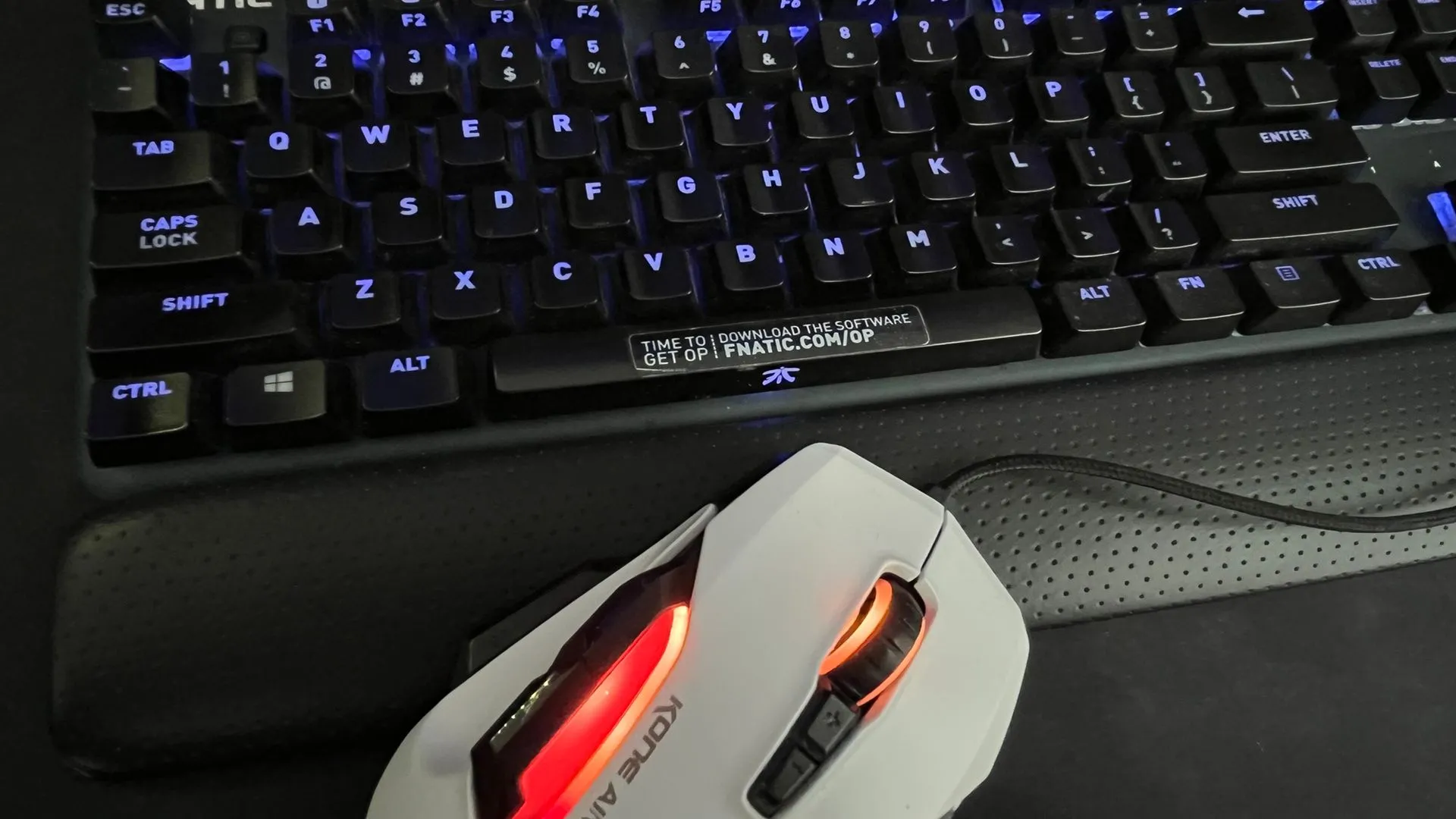 Bàn phím RGB FNATIC và chuột ROCCAT – Biểu tượng của gaming gear cao cấp, góp phần vào chi phí chơi game PC.