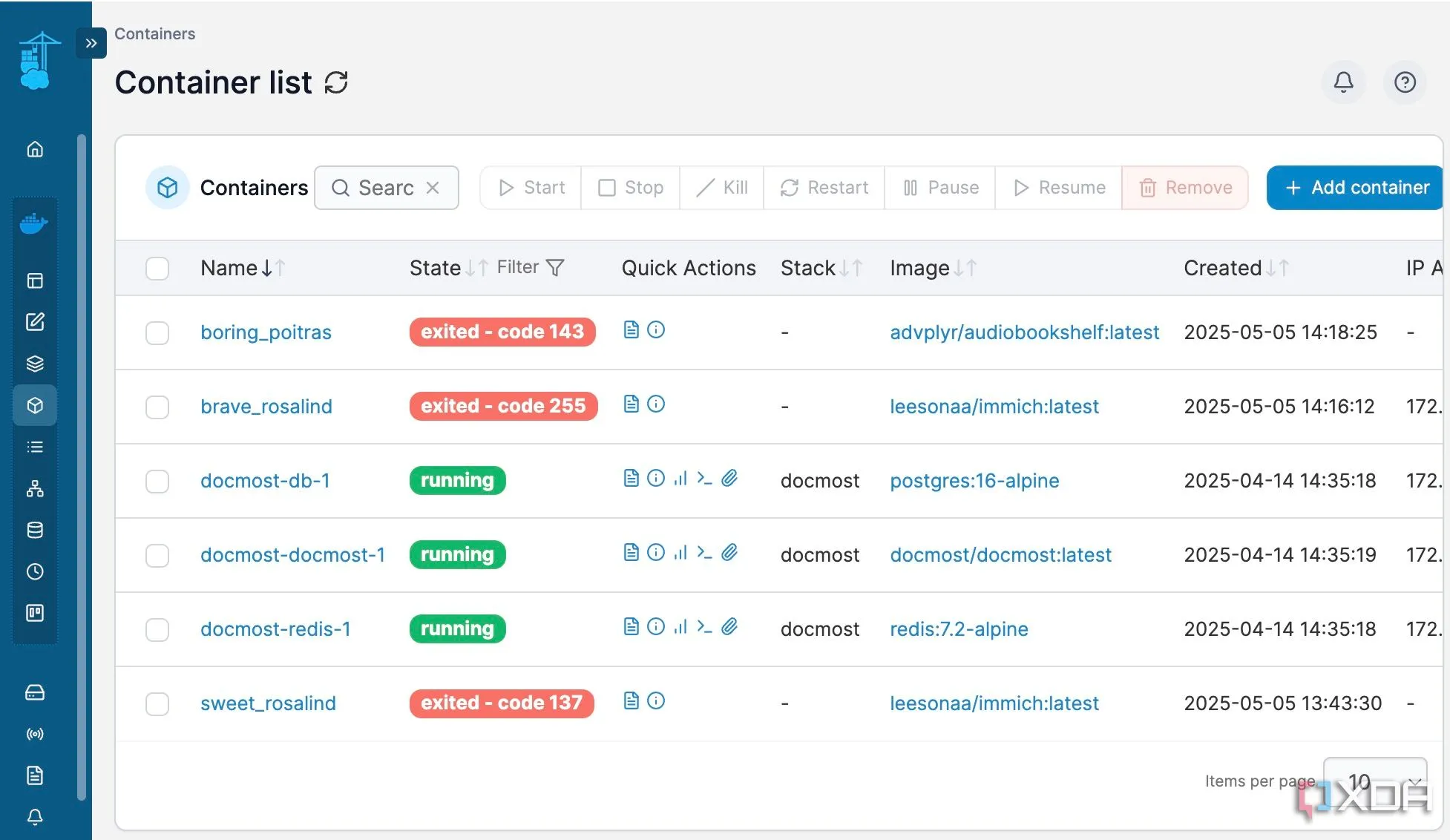 Bảng điều khiển Portainer với giao diện web trực quan, giúp quản lý các dịch vụ Docker dễ dàng
