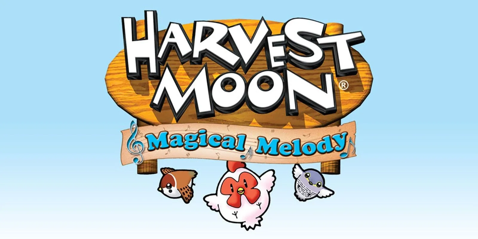 Bìa game Harvest Moon: Magical Melody phiên bản Wii, tựa game mô phỏng nông trại cổ điển từng phát hành trên Nintendo GameCube.