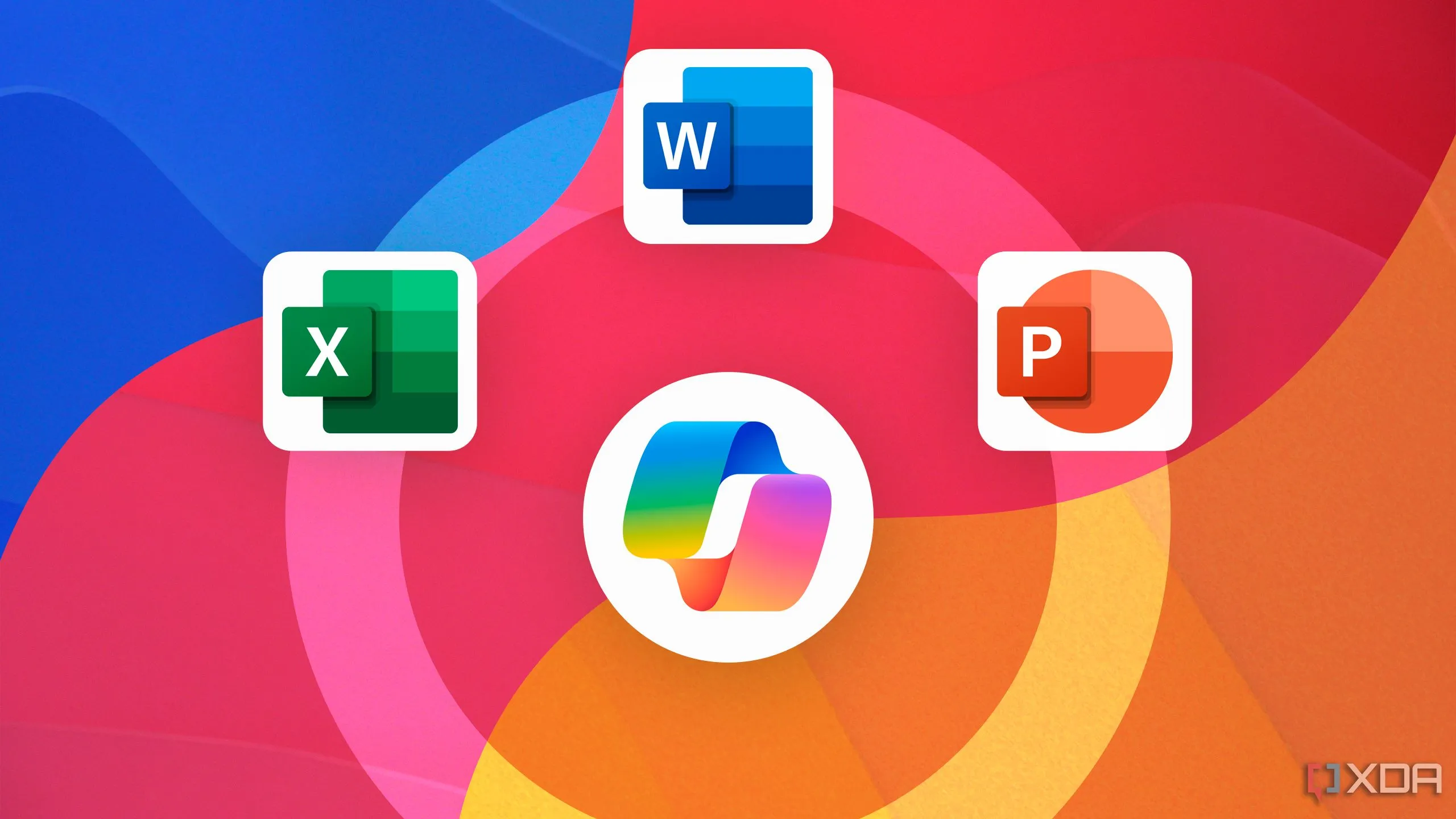 Biểu tượng Copilot tích hợp sâu vào các ứng dụng Microsoft 365 như Word và Excel