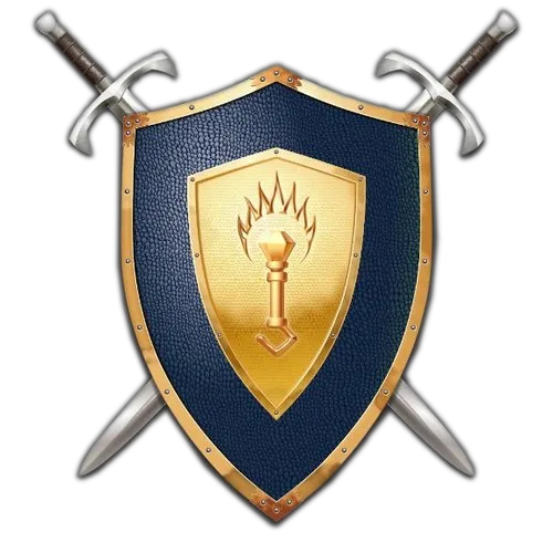 Biểu tượng game chiến thuật theo lượt Battle for Wesnoth với hình ảnh một chiến binh kỳ ảo
