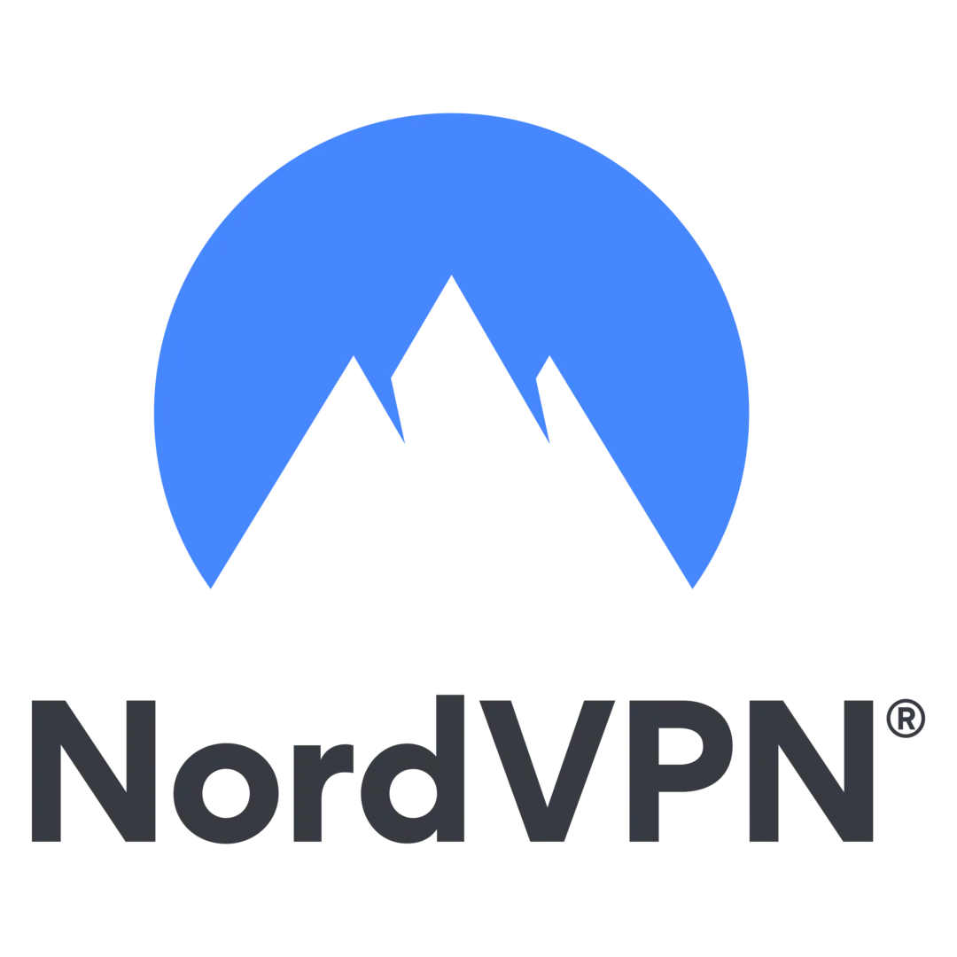 Biểu tượng NordVPN với hình núi và vòng tròn xanh