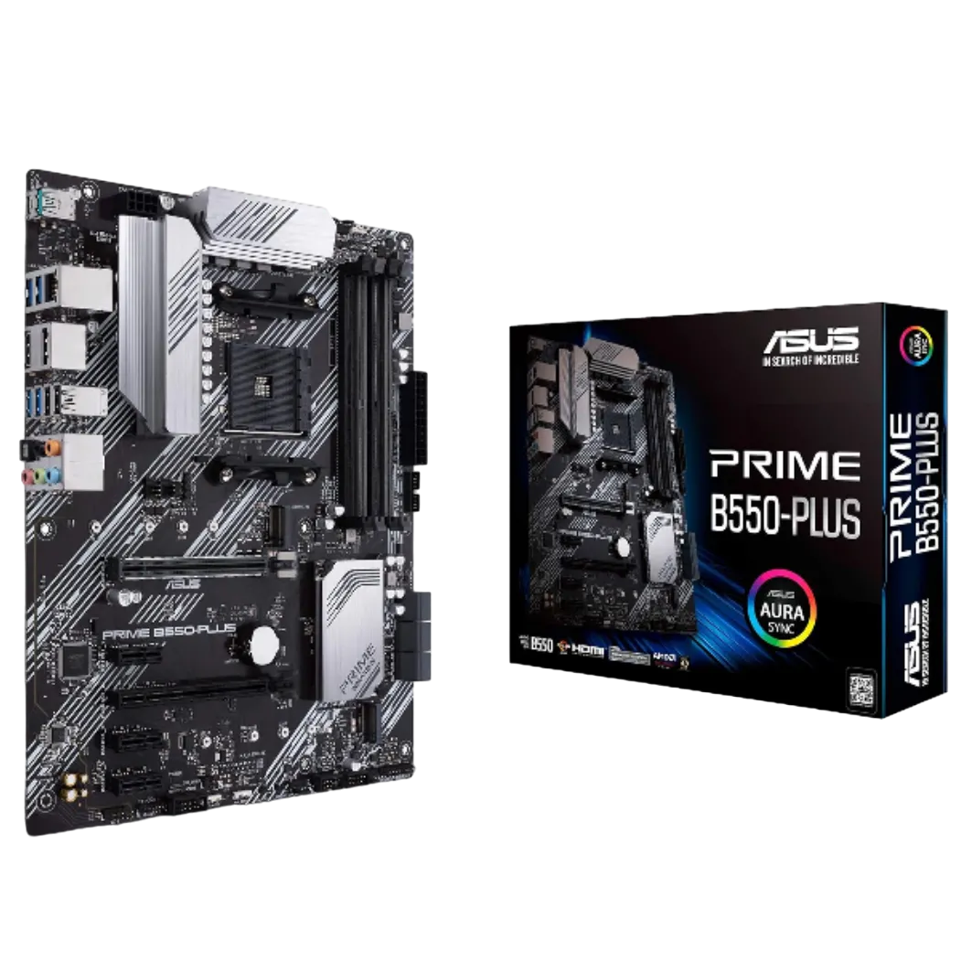 Bo mạch chủ ASUS Prime B550-PLUS với thiết kế hiện đại, sẵn sàng cho CPU AMD AM4
