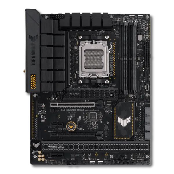 Bo mạch chủ Asus TUF Gaming B650-Plus WiFi hỗ trợ nhiều đầu cắm quạt và ARGB.