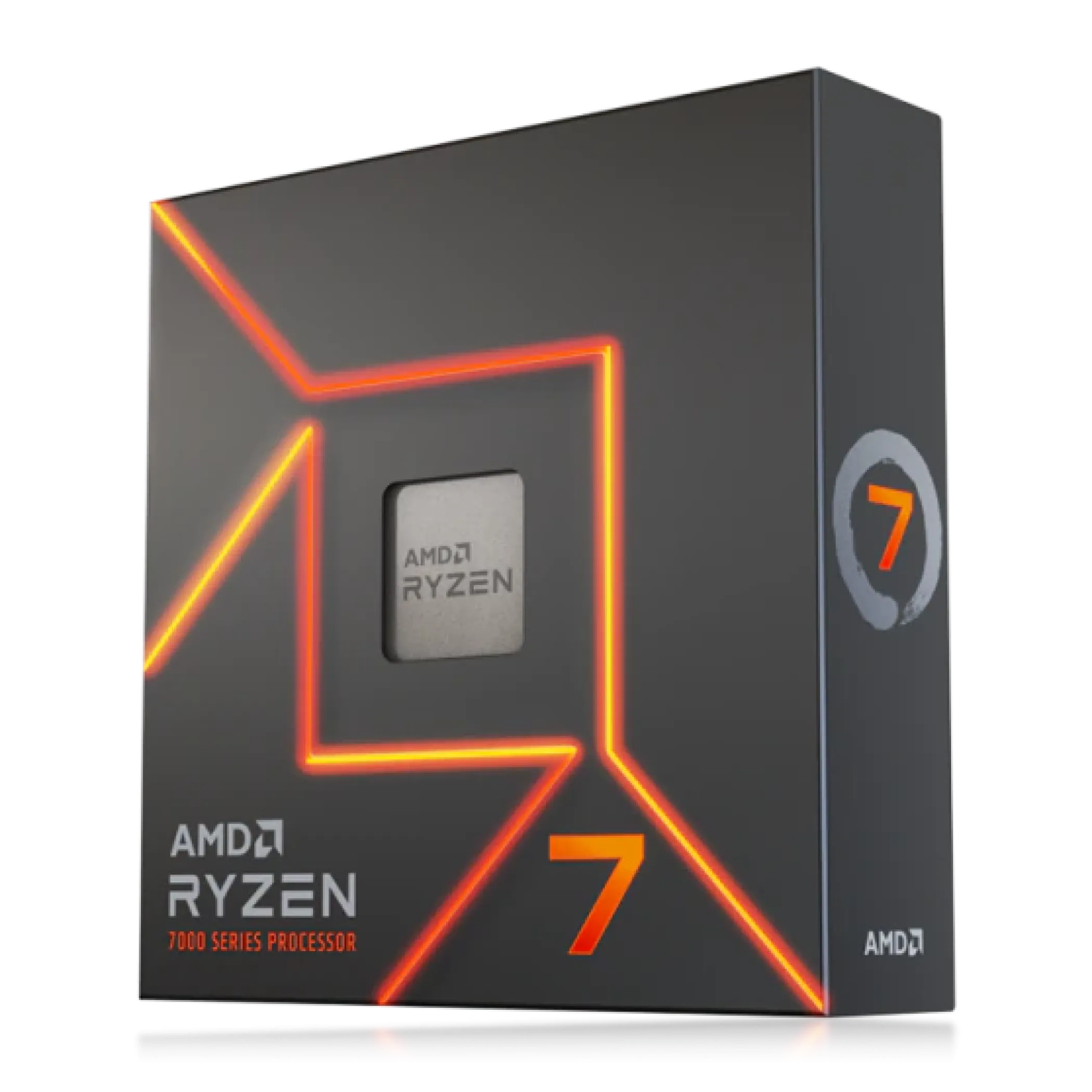 Bộ vi xử lý AMD Ryzen 7 7700X trên nền đen, đại diện cho dòng chip AM5 tầm trung hiệu quả