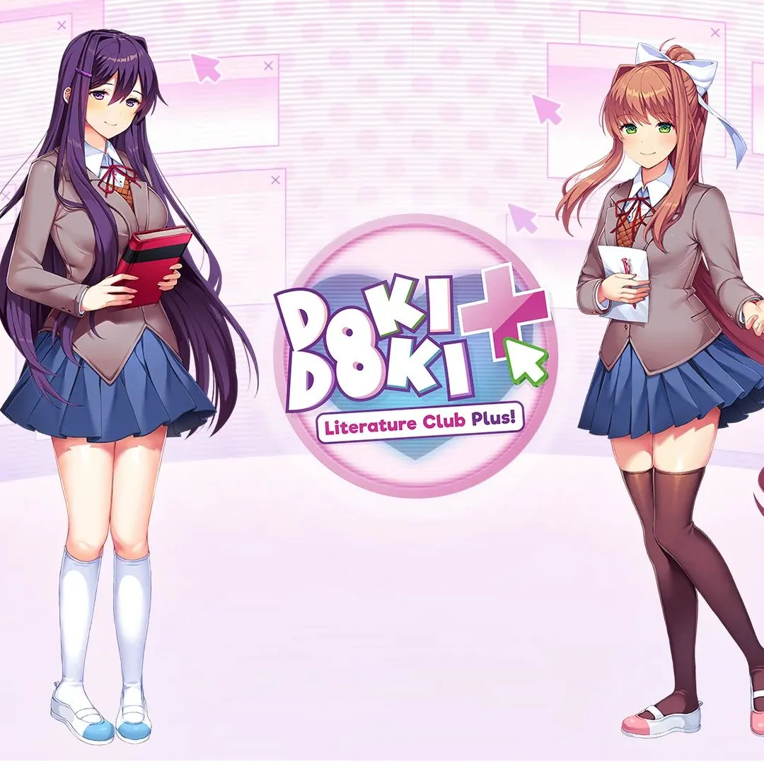 Các nhân vật nữ của Doki Doki Literature Club Plus! đứng cạnh nhau
