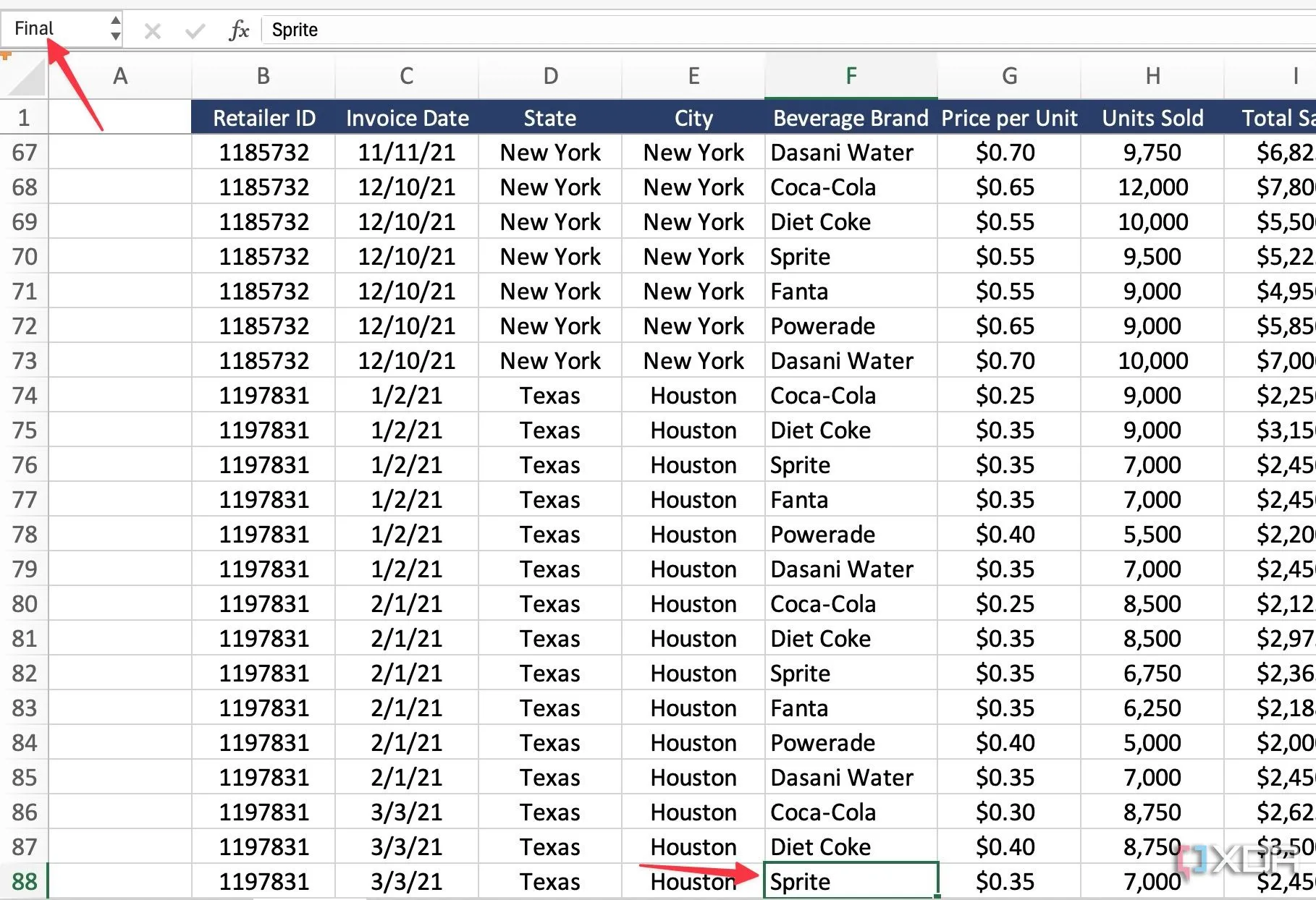 Cách đổi tên ô (Name Box) để đánh dấu ô quan trọng trong Excel