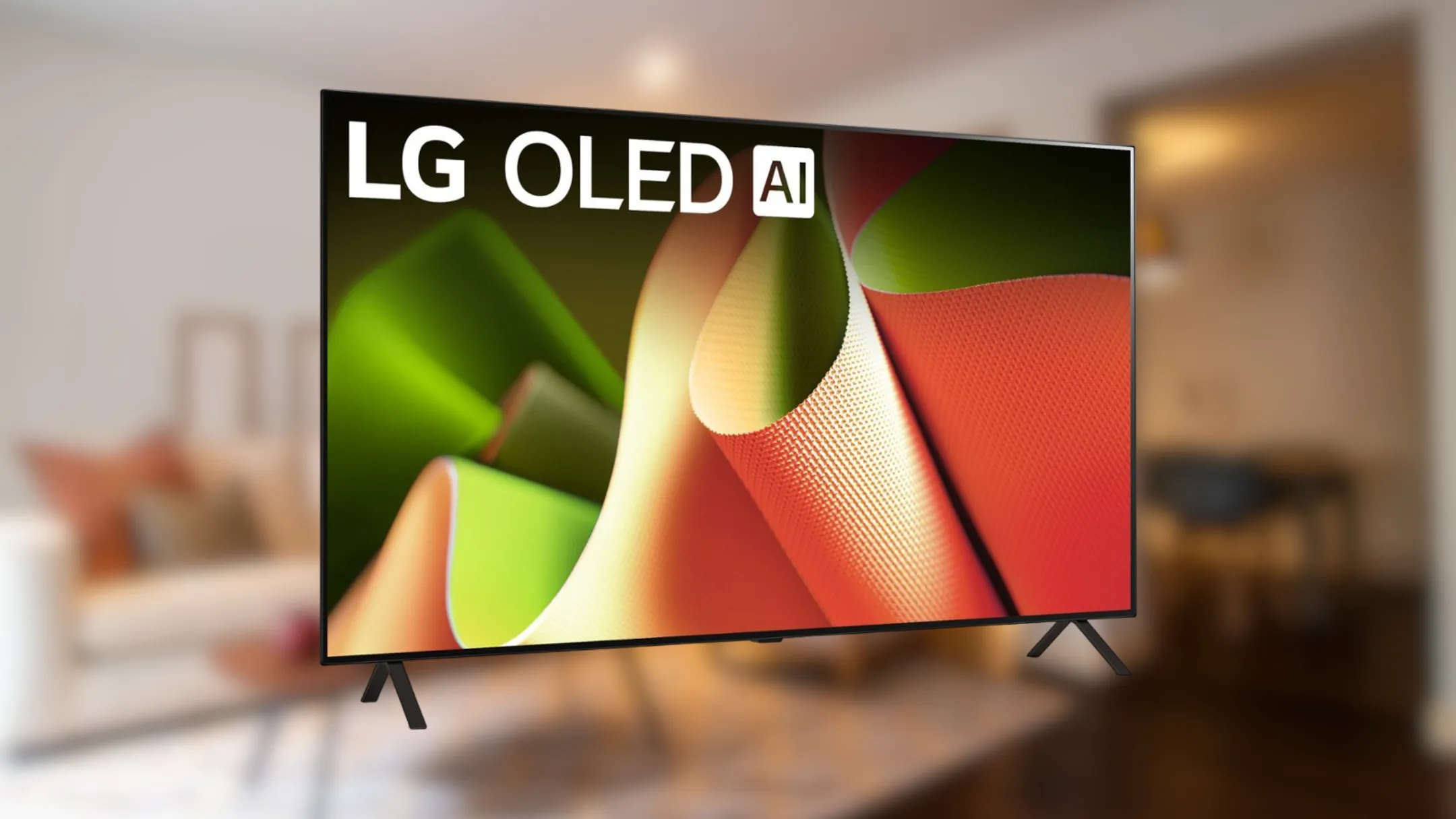 Cận cảnh màn hình TV LG OLED B4 Series 48 inch với công nghệ hiển thị OLED 4K rực rỡ