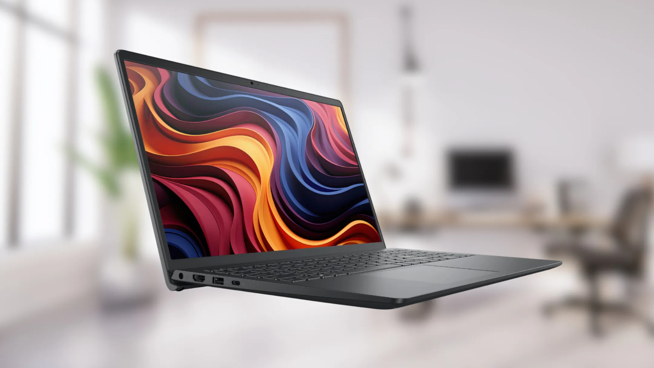 Cận cảnh mặt sau và các cổng kết nối đa dạng trên laptop Dell 15