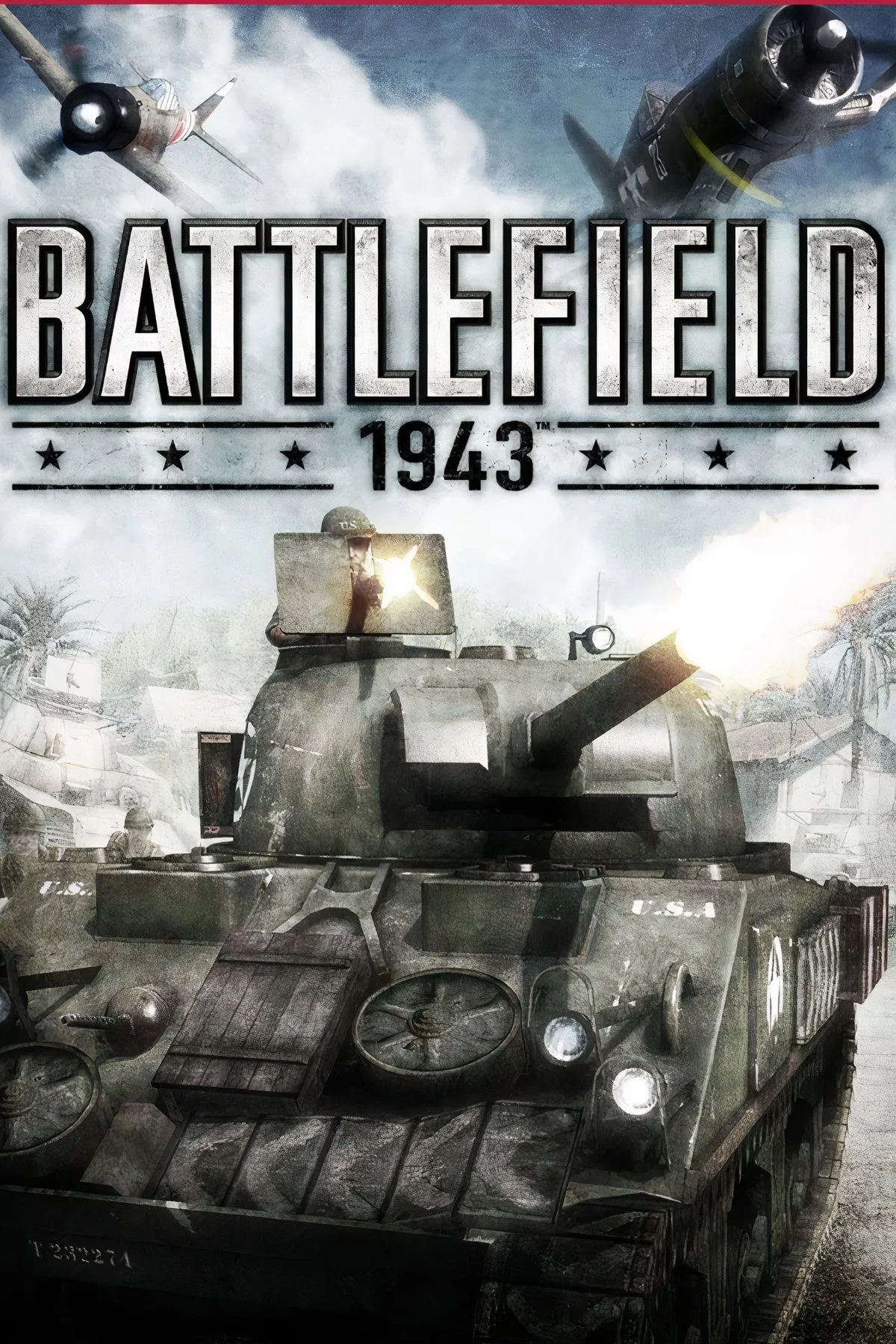 Cảnh chiến đấu trên đảo trong Battlefield 1943, minh họa đồ họa đẹp mắt của engine Frostbite.