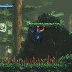 Cảnh chơi game của Ninja Gaiden: Ragebound, một tựa game hành động 2D platformer nổi bật trong tháng 8/2025.