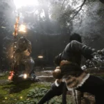 Cảnh game Black Myth: Wukong nổi bật với đồ họa đẹp mắt và nhân vật chính Ngộ Không