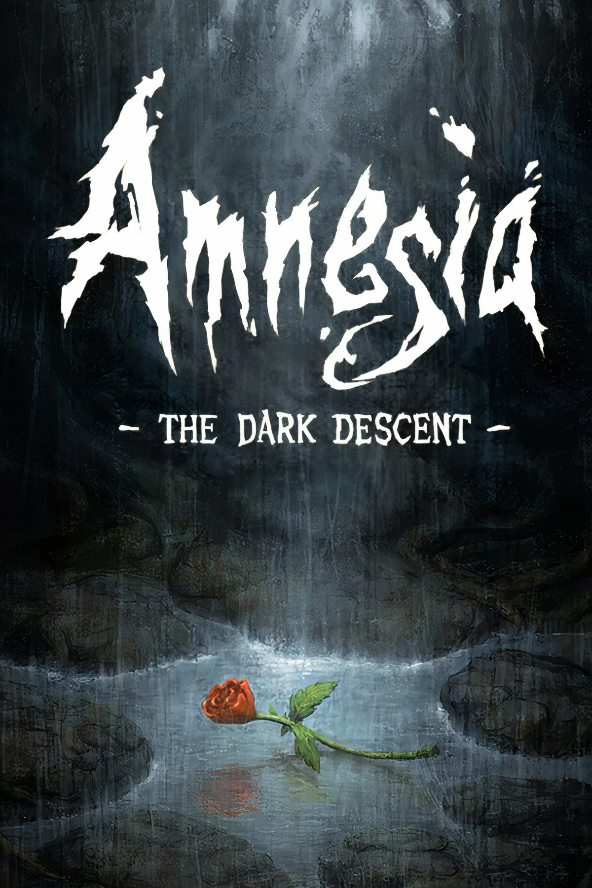 Cảnh hành lang tối tăm, rùng rợn trong Amnesia: The Dark Descent, tạo cảm giác kinh hoàng tâm lý.