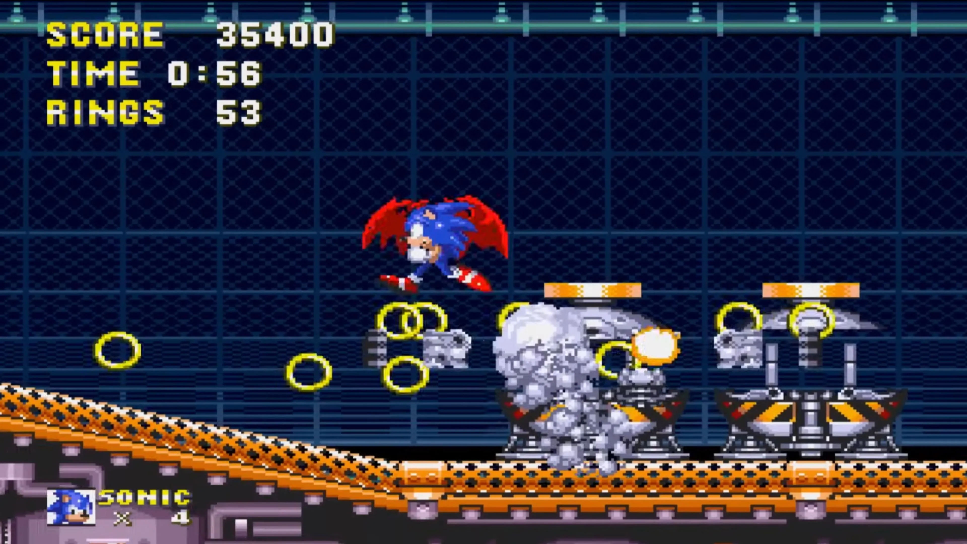 Cảnh Knuckles trong màn chơi đặc trưng của Sonic 3 &amp; Knuckles