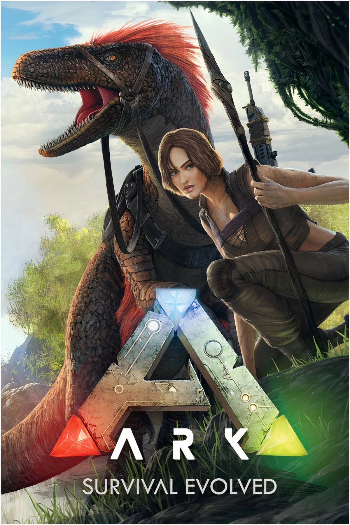 Cảnh người chơi cưỡi khủng long T-Rex trong ARK: Survival Evolved, thể hiện sự đa dạng sinh vật và thử thách thuần hóa để hoàn thành Master Zoologist.