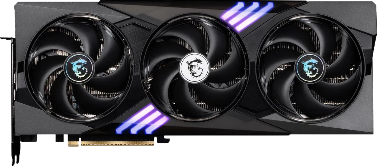 Card đồ họa MSI Gaming Trio OC RTX 5070 với thiết kế tản nhiệt ba quạt mạnh mẽ, đang được bán tại Newegg.