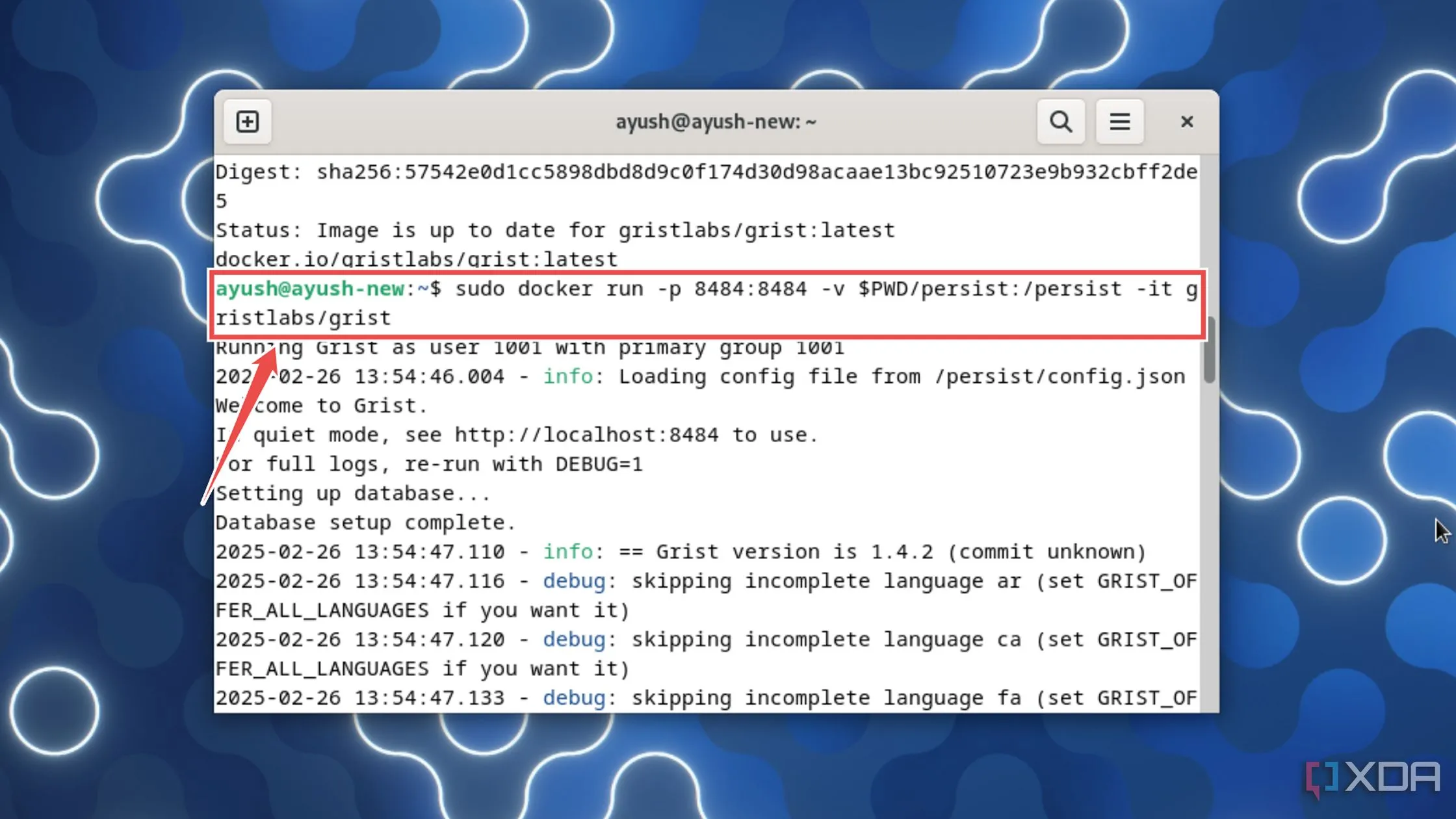 Chạy container Grist và ánh xạ cổng trong Docker