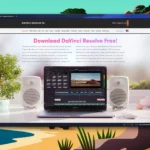 DaVinci Resolve website hiển thị phần mềm chỉnh sửa video miễn phí tải về
