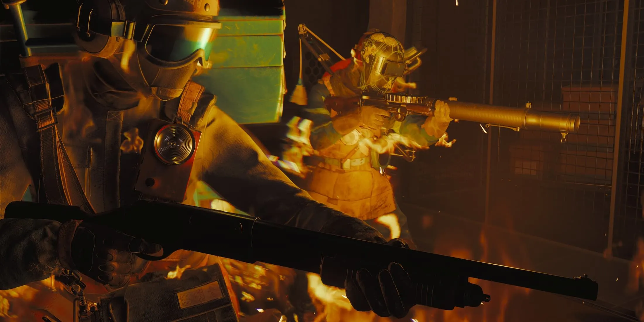 Đội đặc vụ Firebreak chiến đấu với boss Sticky Ricky, quái vật tạo thành từ các ghi chú dính màu vàng trong FBC Firebreak.