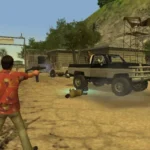 Gameplay của Scarface The World is Yours cho thấy Tony Montana đang nhắm bắn trong một cảnh hành động