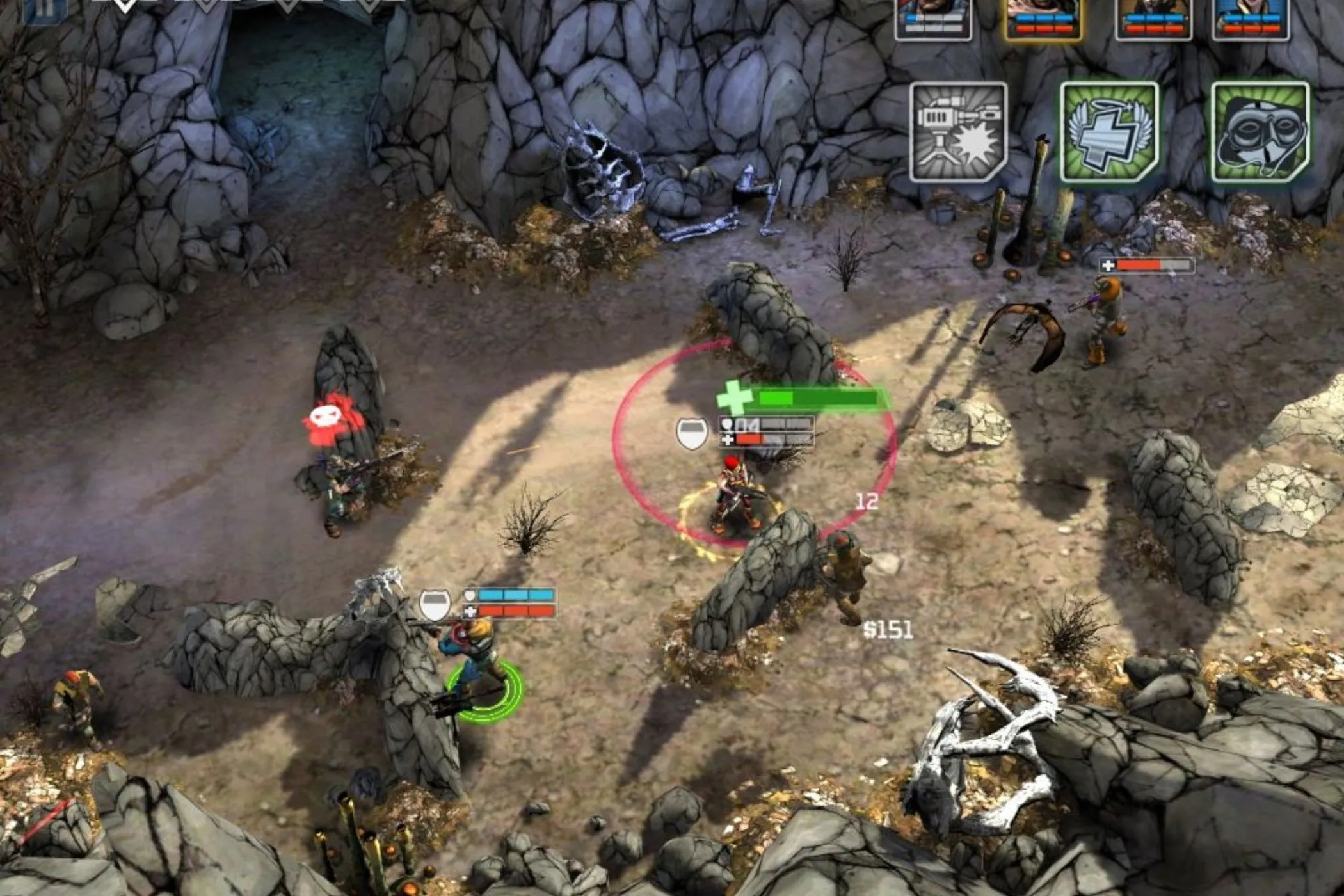 Giao diện chiến đấu trong game di động Borderlands Legends