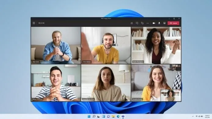 Giao diện cuộc họp Microsoft Teams trên Windows 11, minh họa khả năng cộng tác và tương tác của nền tảng