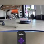 Giao diện điều khiển Roombavision với hình ảnh trực tiếp từ camera Roomba chiếu cảnh vật qua gương, minh họa khả năng điều khiển robot từ xa bằng Raspberry Pi.