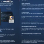 Giao diện giải thưởng cộng đồng trong Cửa hàng Steam Points, hiển thị các tùy chọn như "Helpful", "Hilarious" để tặng điểm Steam.