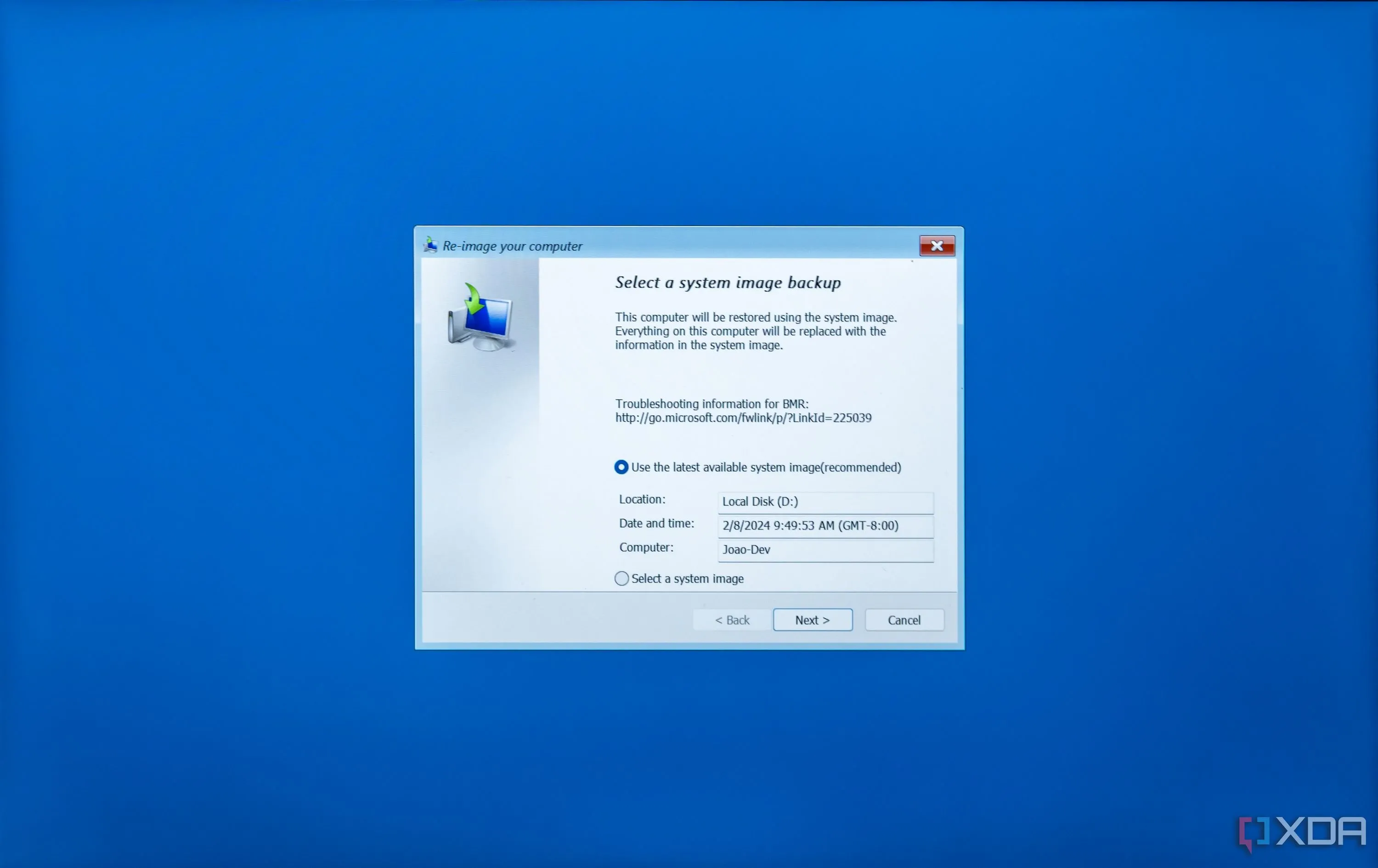 Giao diện khôi phục hệ thống Windows 11 hiển thị các điểm khôi phục khả dụng để phục hồi