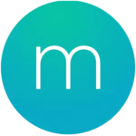 Giao diện logo Momentum với biểu tượng chữ M cách điệu và đường sóng, nền xanh dương.