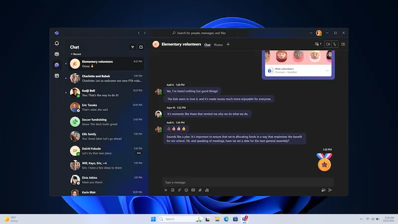Giao diện mới của Microsoft Teams trên Windows 11 với tính năng lưu tin nhắn được mong đợi