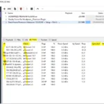 Giao diện một phần mềm chia sẻ file BitTorrent, hiển thị các luồng tải và chia sẻ dữ liệu.