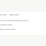 Giao diện Notion AI Meeting Notes tự động tóm tắt cuộc họp và liệt kê các mục hành động
