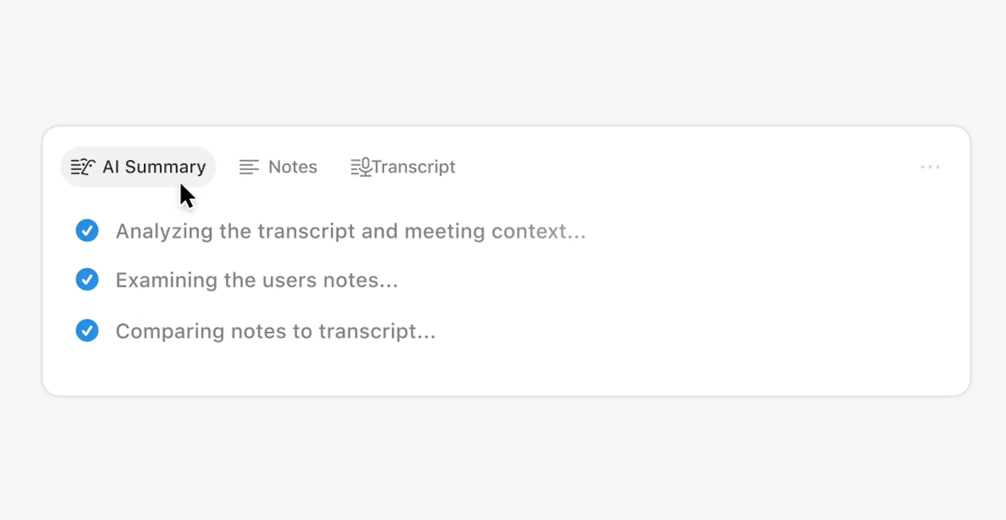 Giao diện Notion AI Meeting Notes tự động tóm tắt cuộc họp và liệt kê các mục hành động
