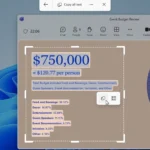 Giao diện Snipping Tool trên Windows 11 với tính năng trích xuất văn bản đang hoạt động