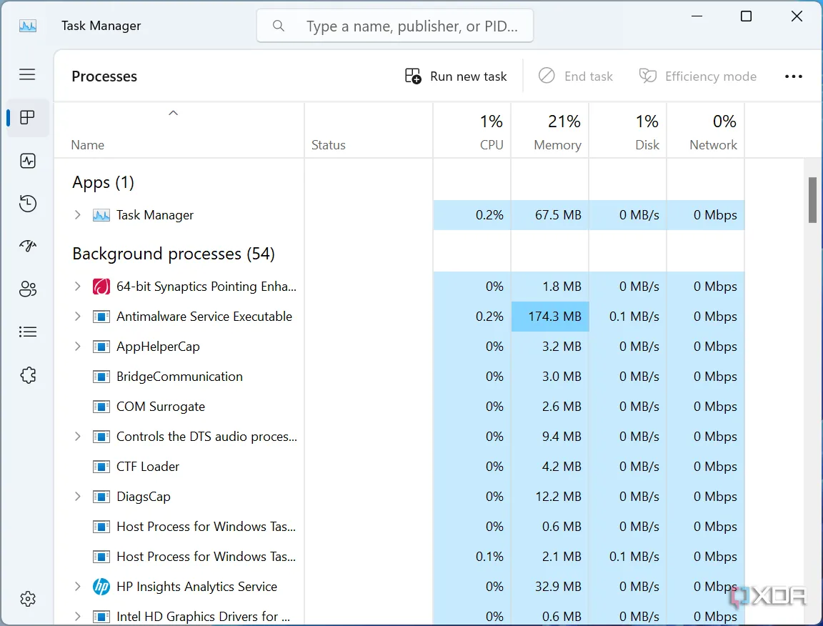 Giao diện Task Manager hiển thị danh sách các ứng dụng và tiến trình đang chạy trên Windows, giúp người dùng kiểm soát tài nguyên hệ thống và tối ưu hiệu suất chơi game.