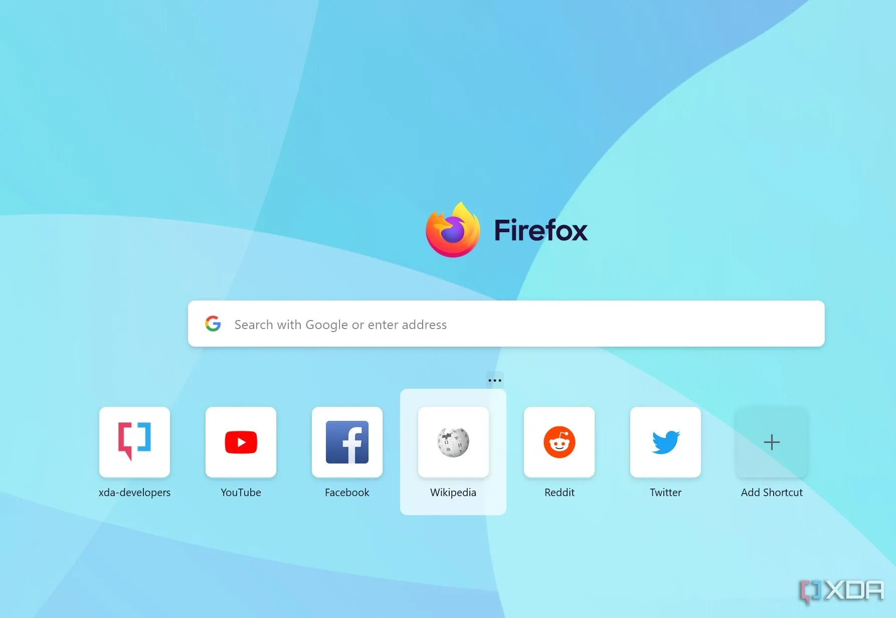 Giao diện trang chủ trình duyệt Firefox