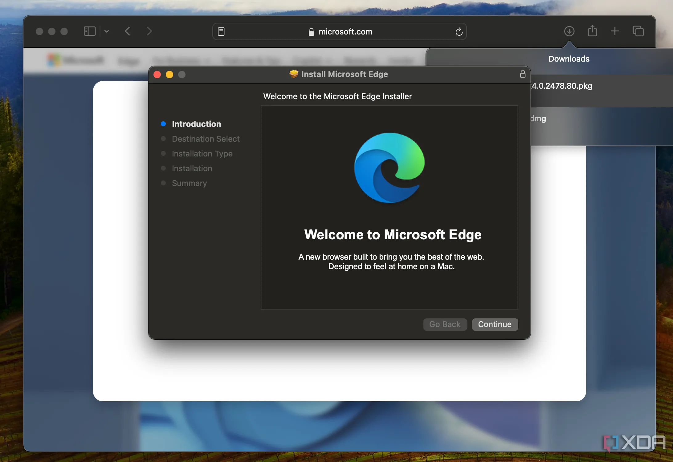 Giao diện trình duyệt Microsoft Edge trên máy tính Mac