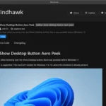 Giao diện Windhawk mod khôi phục tính năng Desktop Peek trên thanh tác vụ Windows 11