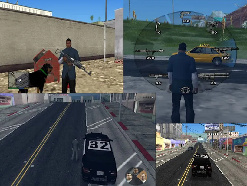 Grand Theft Auto V Legacy, mod game GTA V theo phong cách PS2 trên nền Grand Theft Auto San Andreas