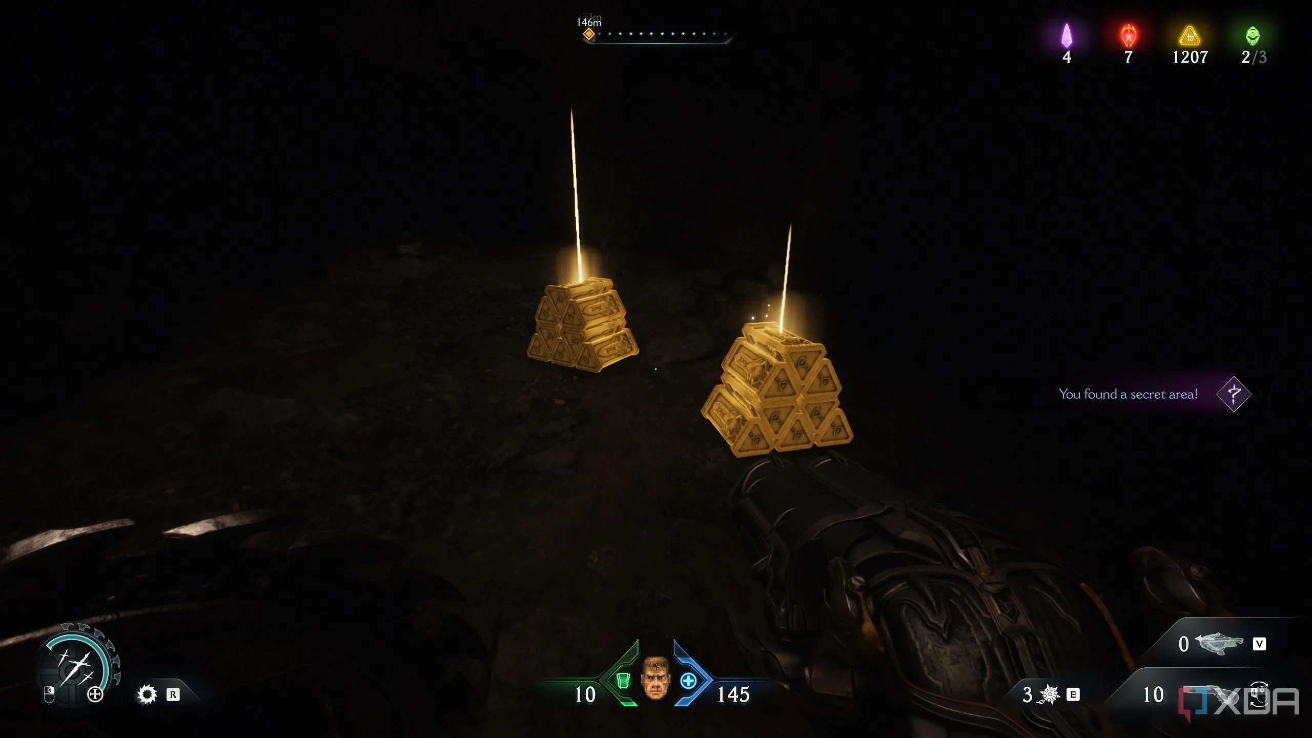 Hai chồng vàng lớn trong khu vực bí mật 2 của Chương 20 Doom The Dark Ages.